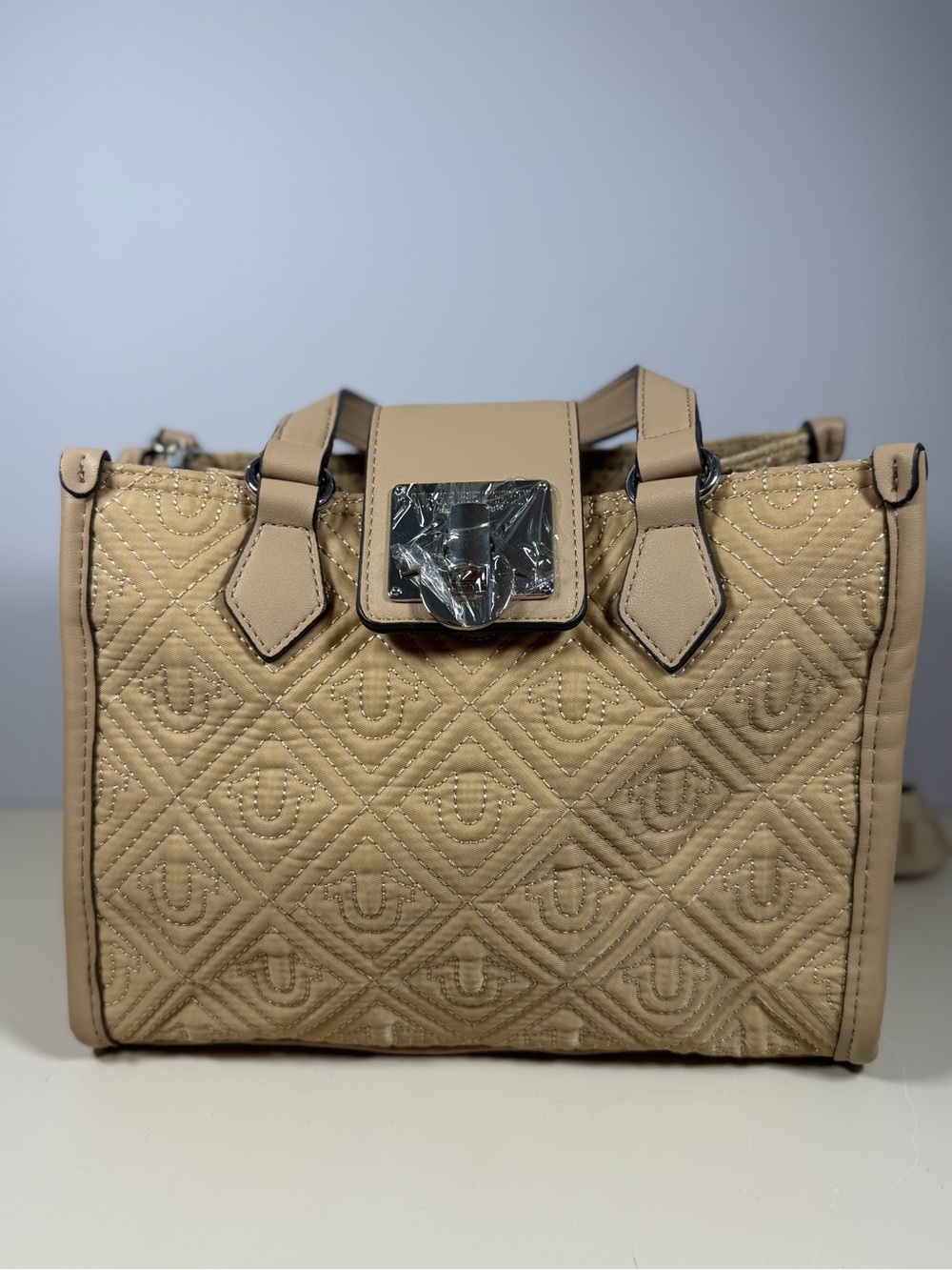 True Religion Quilted Beige Satchel
